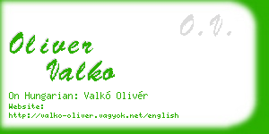 oliver valko business card
